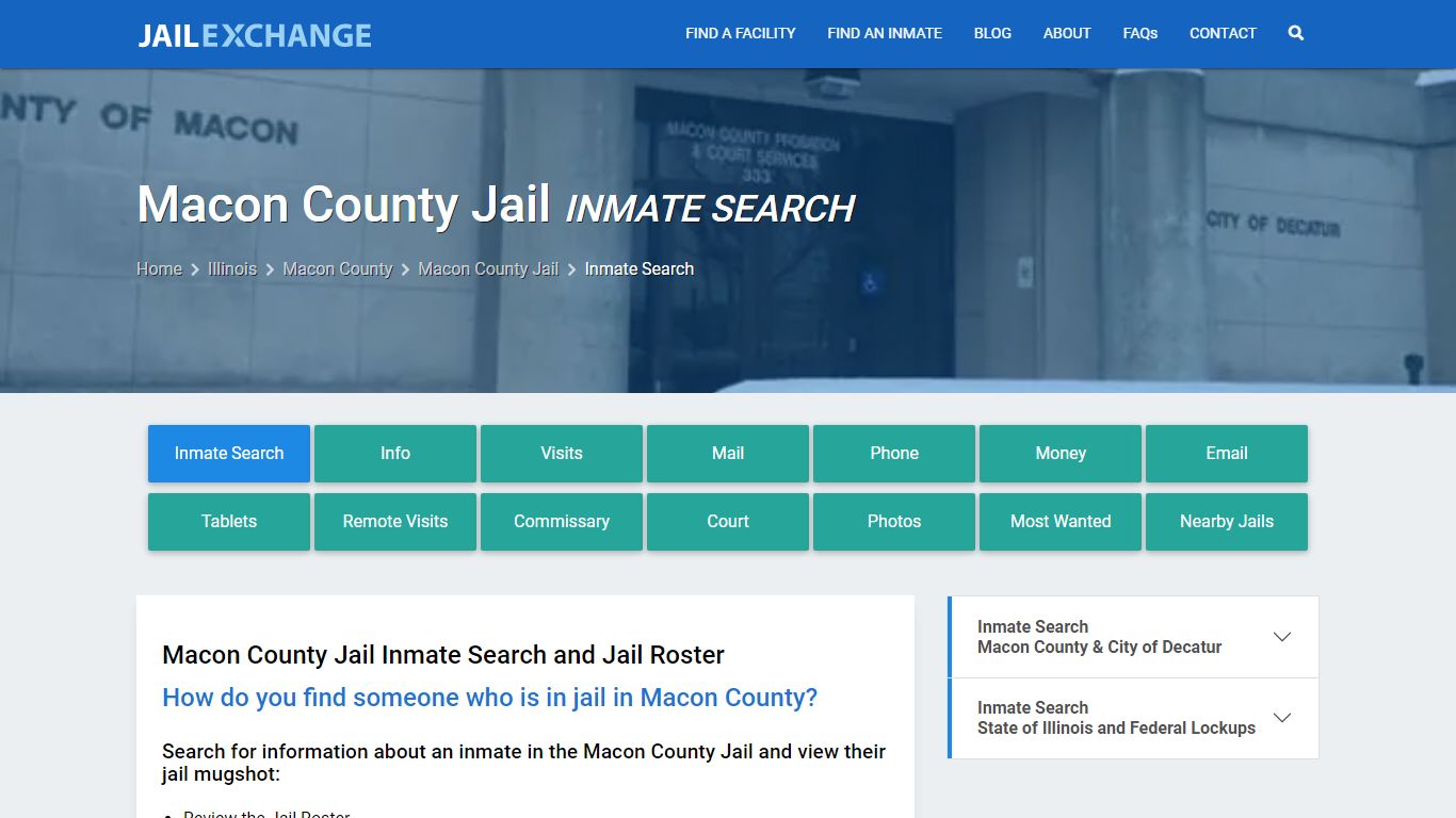Inmate Search: Roster & Mugshots - Macon County Jail, IL